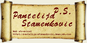 Pantelija Stamenković vizit kartica